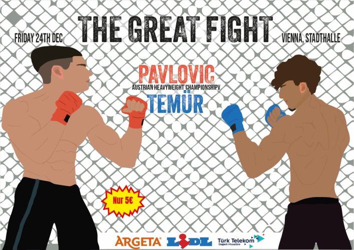 In this project I made an advertising poster of a boxevent.